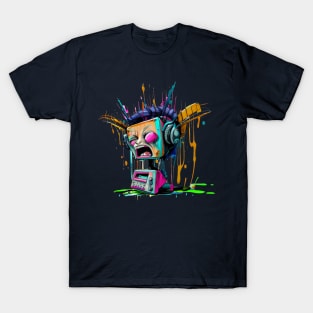 Screaming Robot Radio Head Splatter T-Shirt